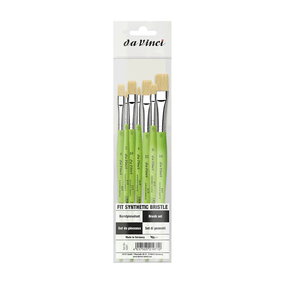 da Vinci, FIT, flade, penselsæt, 7 stk