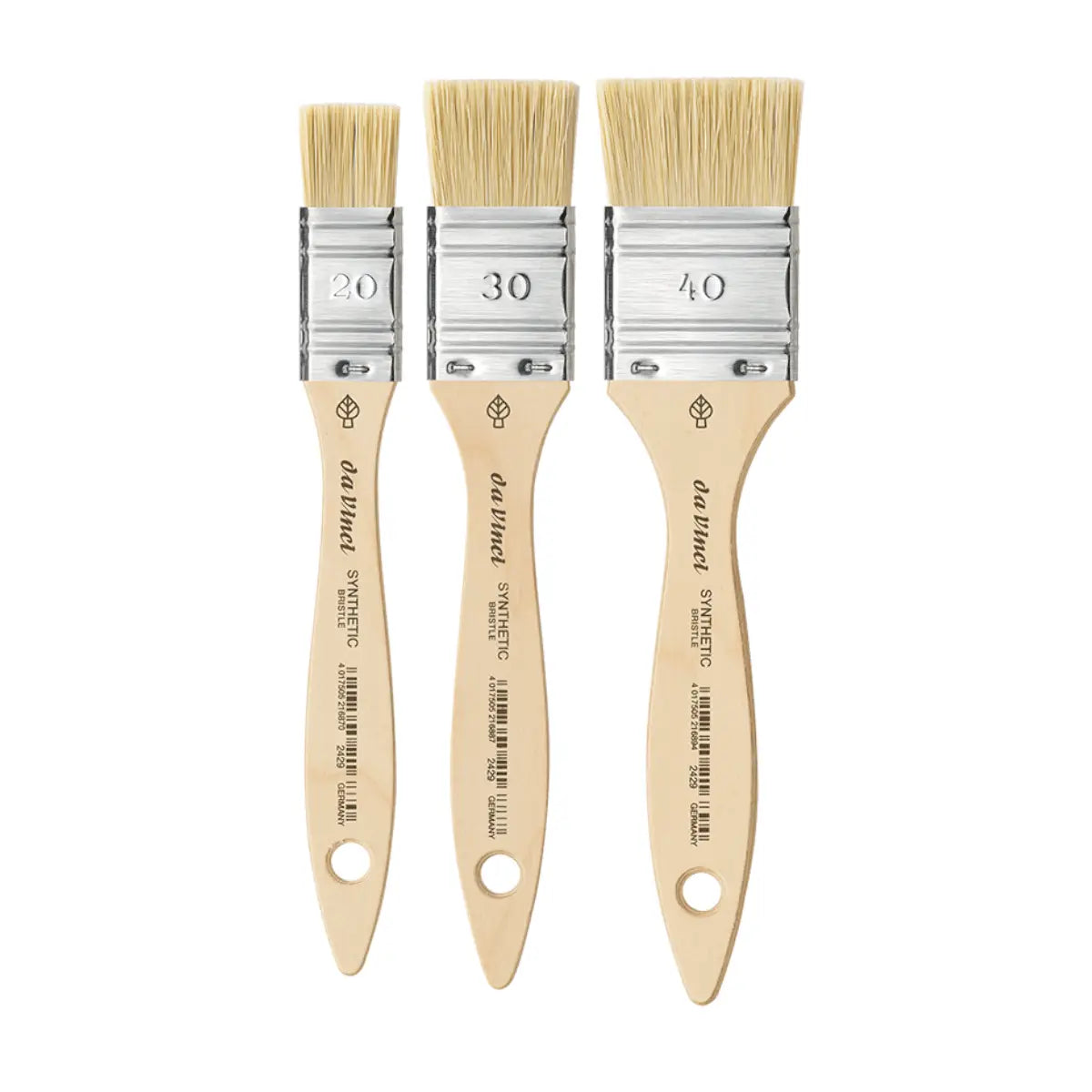 da Vinci, lys mottler, penselsæt, 3 stk.