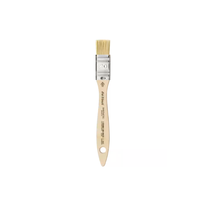 da Vinci Synthetic Bristle Serie 2429 flad pensel i str. 20 med syntetiske børstehår og kort træskaft.