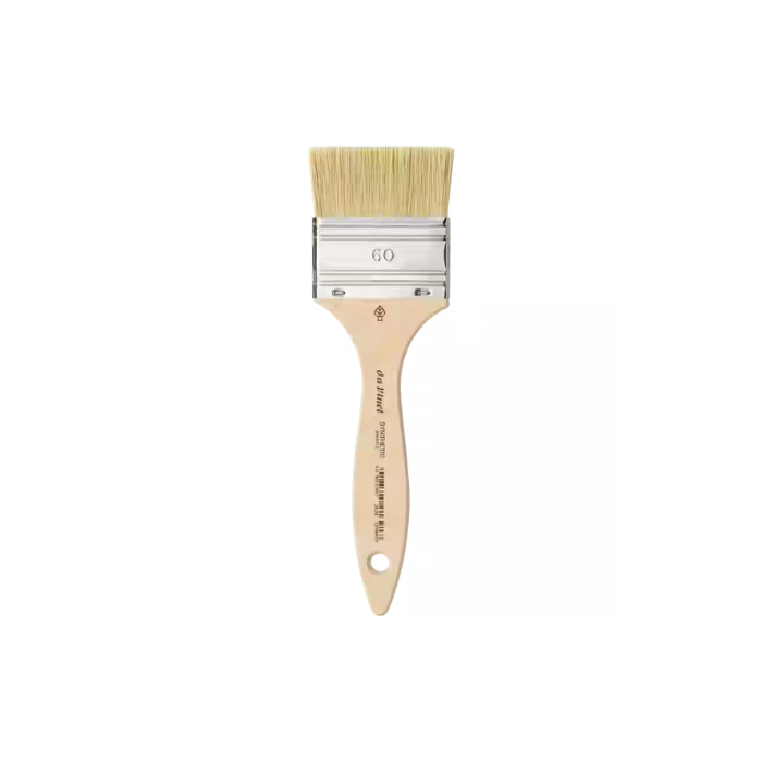 da Vinci Synthetic Bristle Serie 2429 bred, flad pensel i str. 60 med syntetiske børstehår og kort træskaft.
