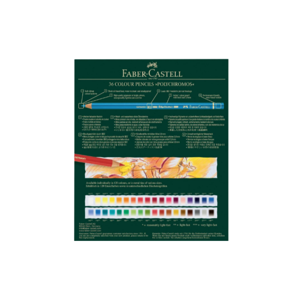 Faber-Castell Polychromos Farveblyanter – Studio Box, 36 stk.