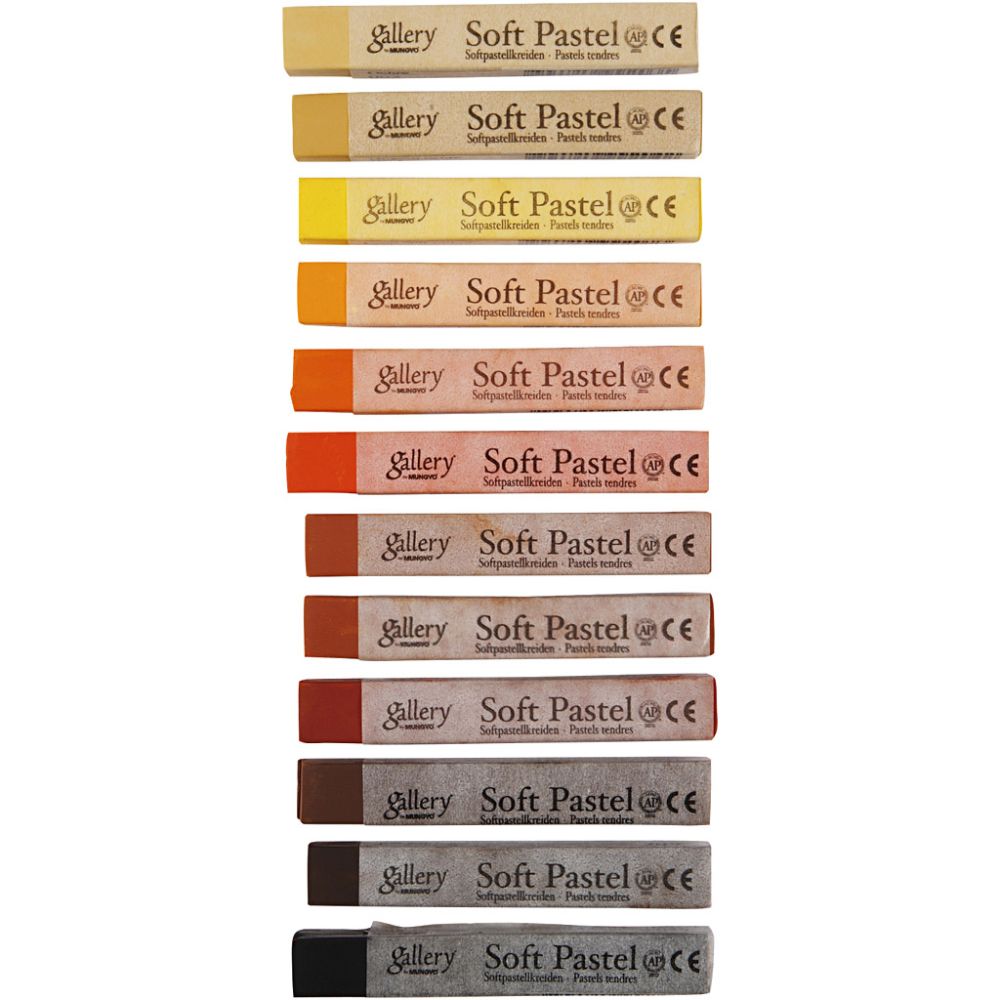 Gallery Softpastel Jordfarver – 12 forskellige jordtoner vist enkeltvis