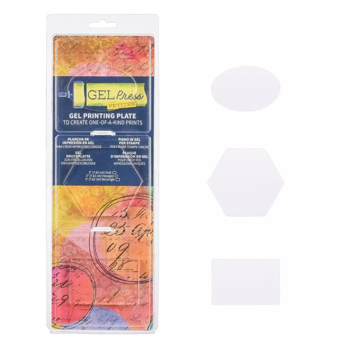 Gel Press plate, petites, 3 x 7,62 - Hexagon m.fl.