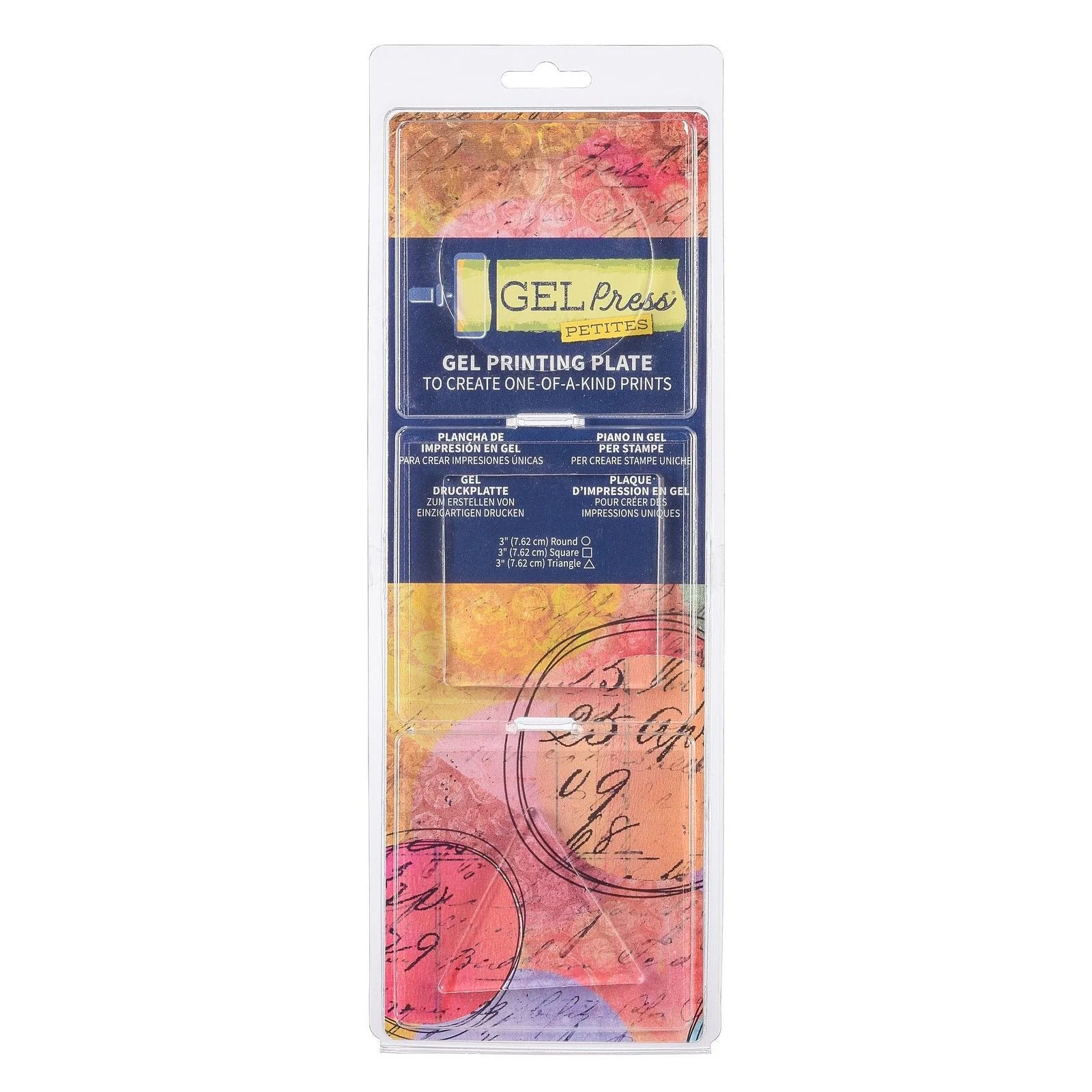 Gel Press plate, Petites, 3 x 7,62 - Cirkel, trekant og firkant