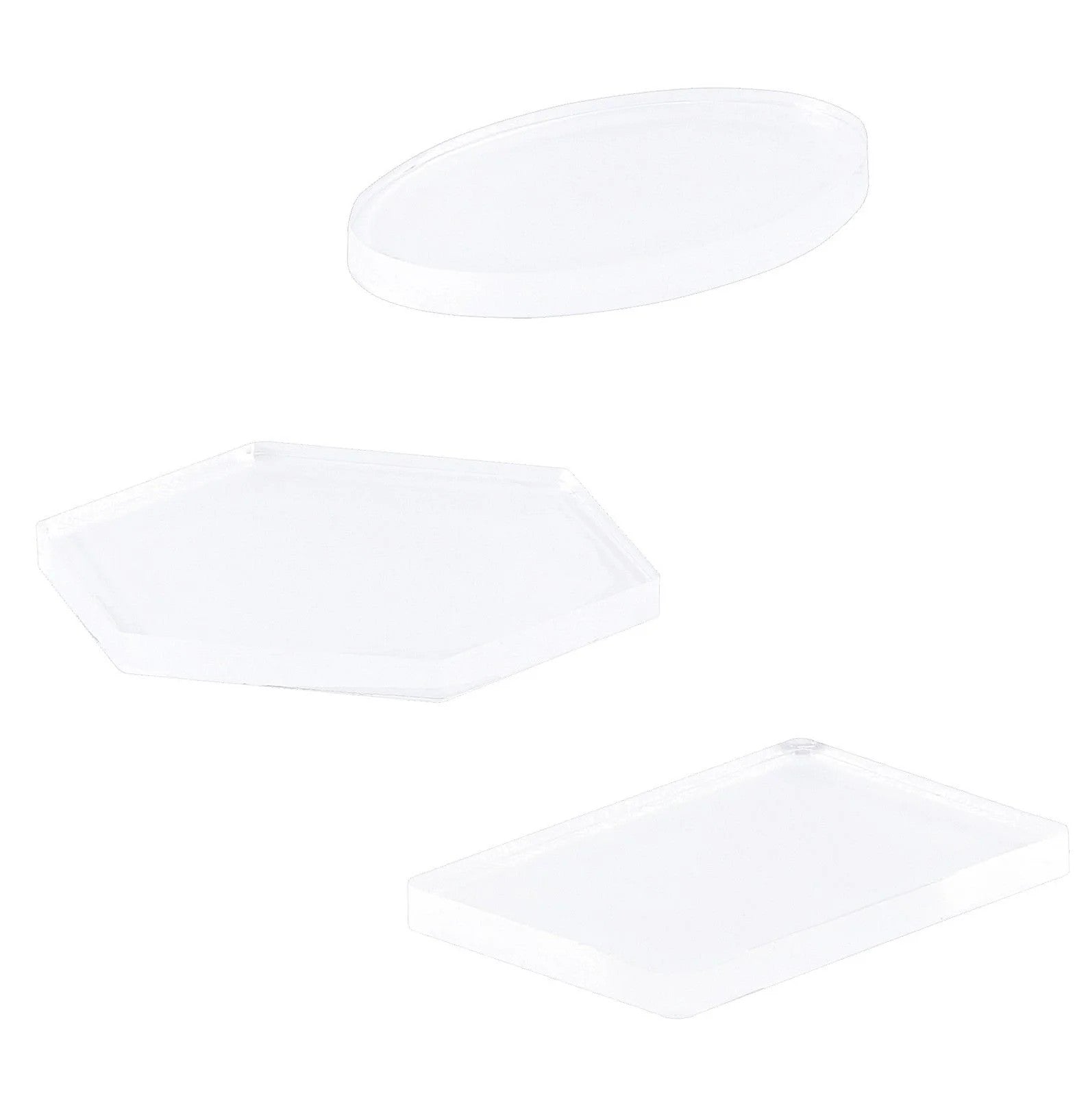 Gel Press plate, Petites, 3 x 7,62 cm - Oval, hexagon og rektangel