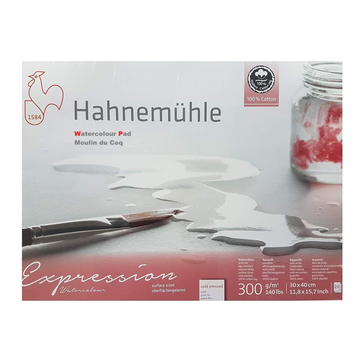 Hahnemühle, Expression, Akvarel blok, Cold pressed, bomuld, 300gr, 20 ark