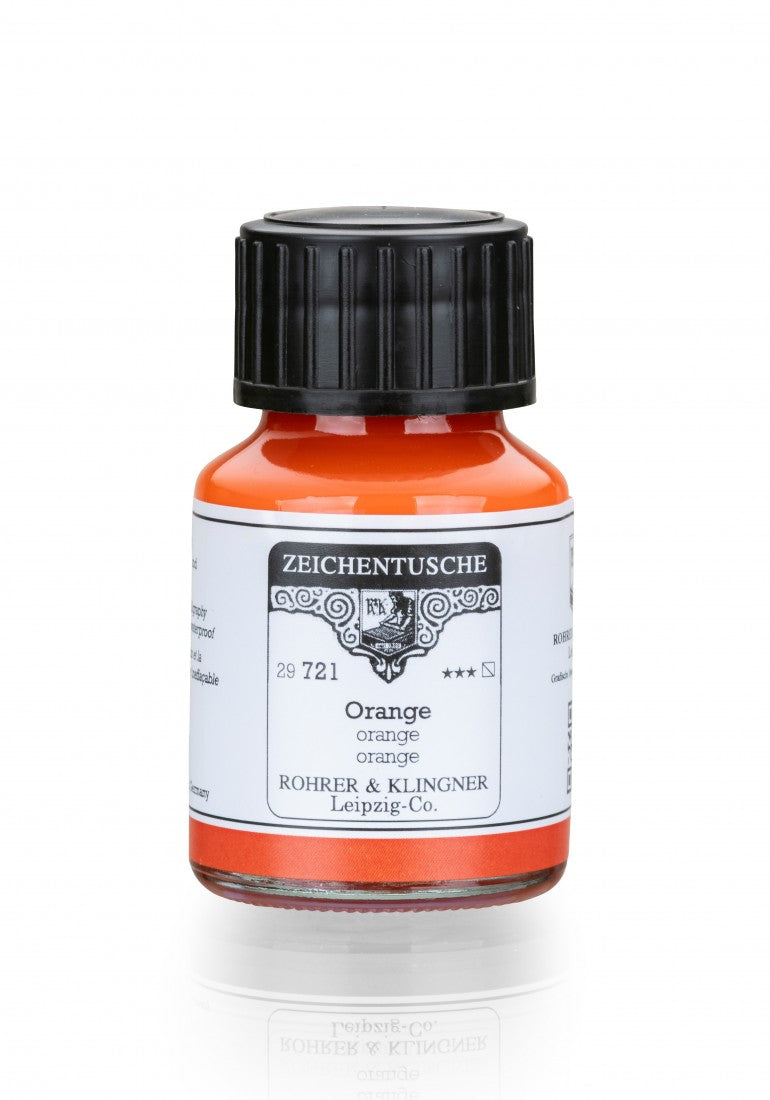 Rohrer & Klingner, Vandbaseret ink / tusch, 50 ml - Orange