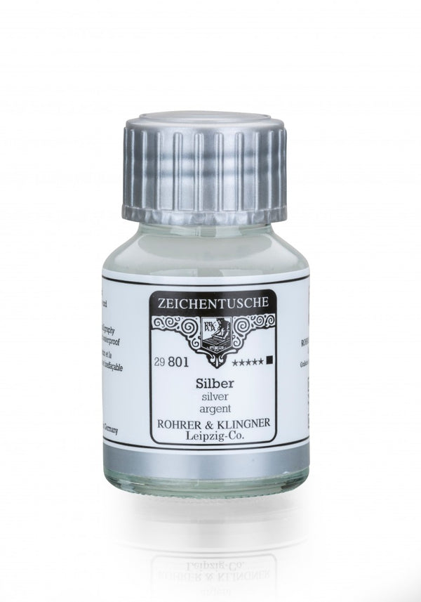 6943 Rohrer Kinal Rohrer & Klingner, Vandbaseret ink / tusch, 50 ml - Silver