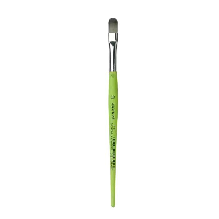 da Vinci FIT Synthetics filbertpensel serie 375, størrelse 10, med fladt, afrundet penselhoved og grønt skaft.