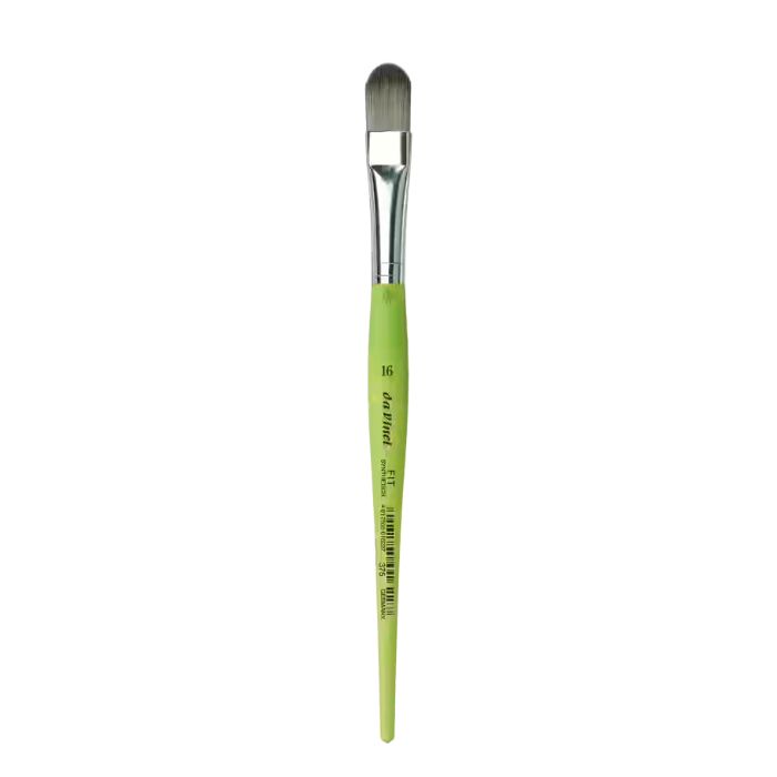 da Vinci FIT Synthetics filbertpensel serie 375, størrelse 16, med bløde syntetiske hår, afrundet spids og grønt skaft.