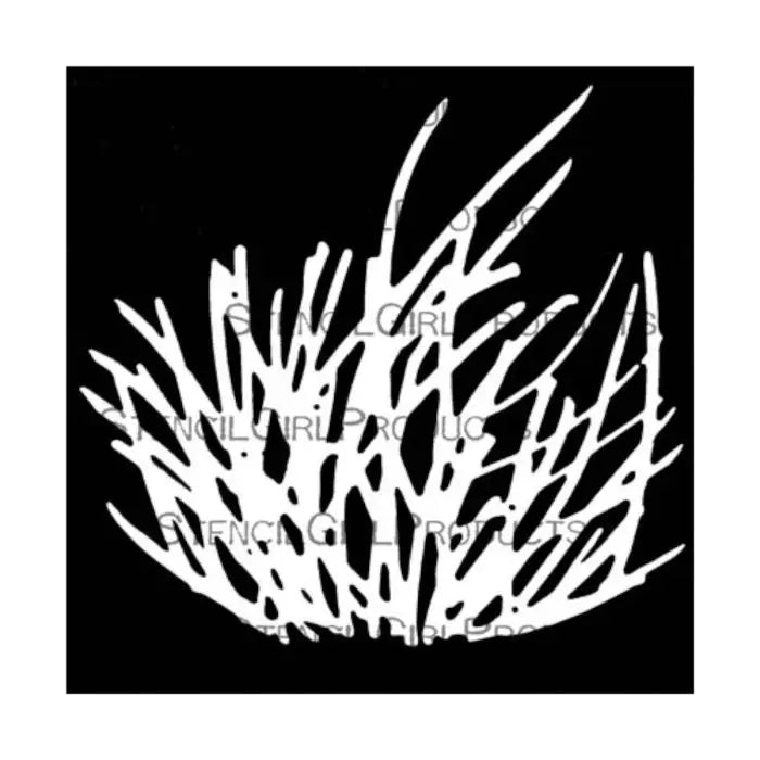 Stencil Girl, Stencil, 15 x 15, Rooted in Nature Grass