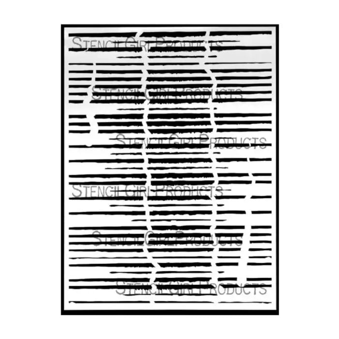 Stencil Girl, Stencil, 22,5 x 30,5, Corrugated Lines Stencil Large