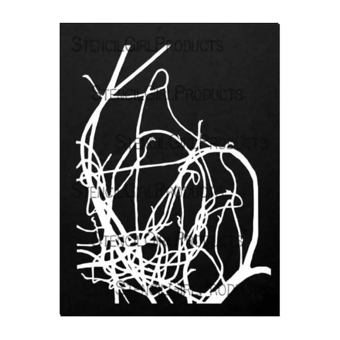 Stencil Girl, Stencil, 22,5 x 30,5, Looped Bare Wisteria Vine