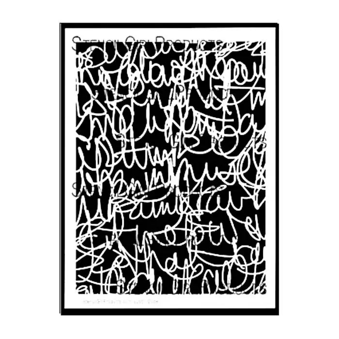 Stencil Girl, Stencil, 22,5 x 30,5, Scribble Scratch Handwriting Stencil