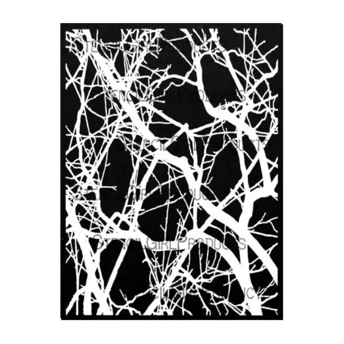Stencil Girl, Stencil, 22,5 x 30,5, Thicket Background
