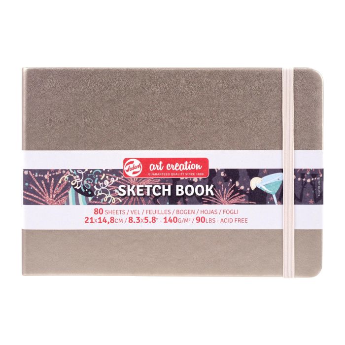Talens, Sketch book, skitsepapir, bog, 140 g, Pink Champagne