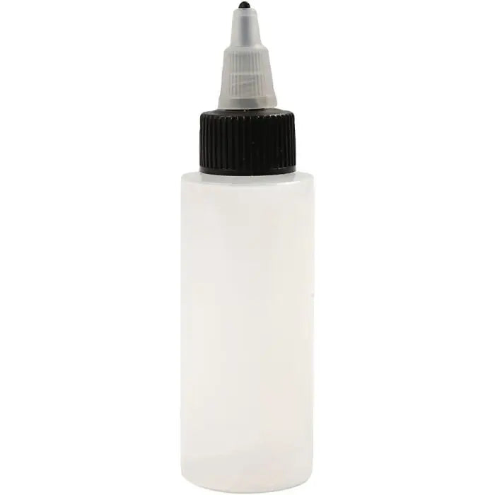Tegneflaske, plast, skrue spids, 60 ml. (tom)