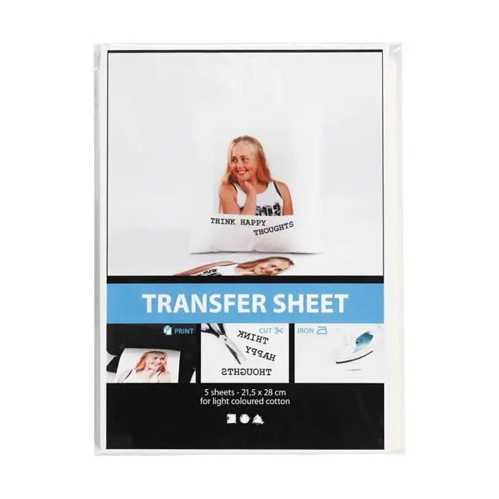 Transferark til stof-lys A4 (5 ark)